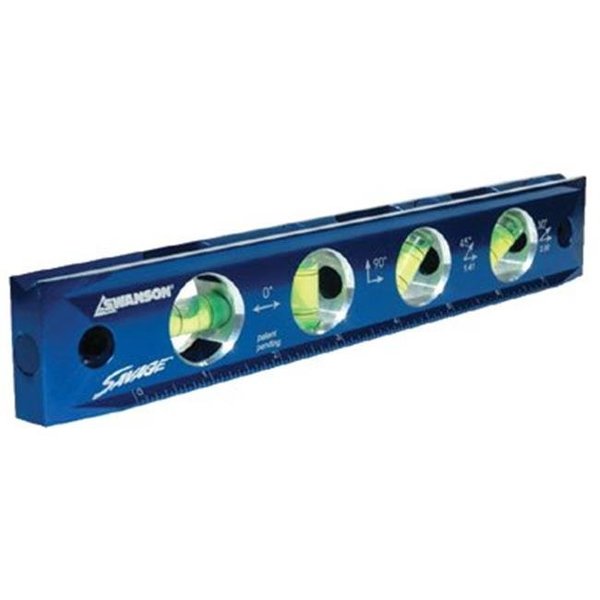 Swanson Tool Co Swanson Tools 698-TL043M 9 Inch Savage Solid Billet Torpedo Level 698-TL043M